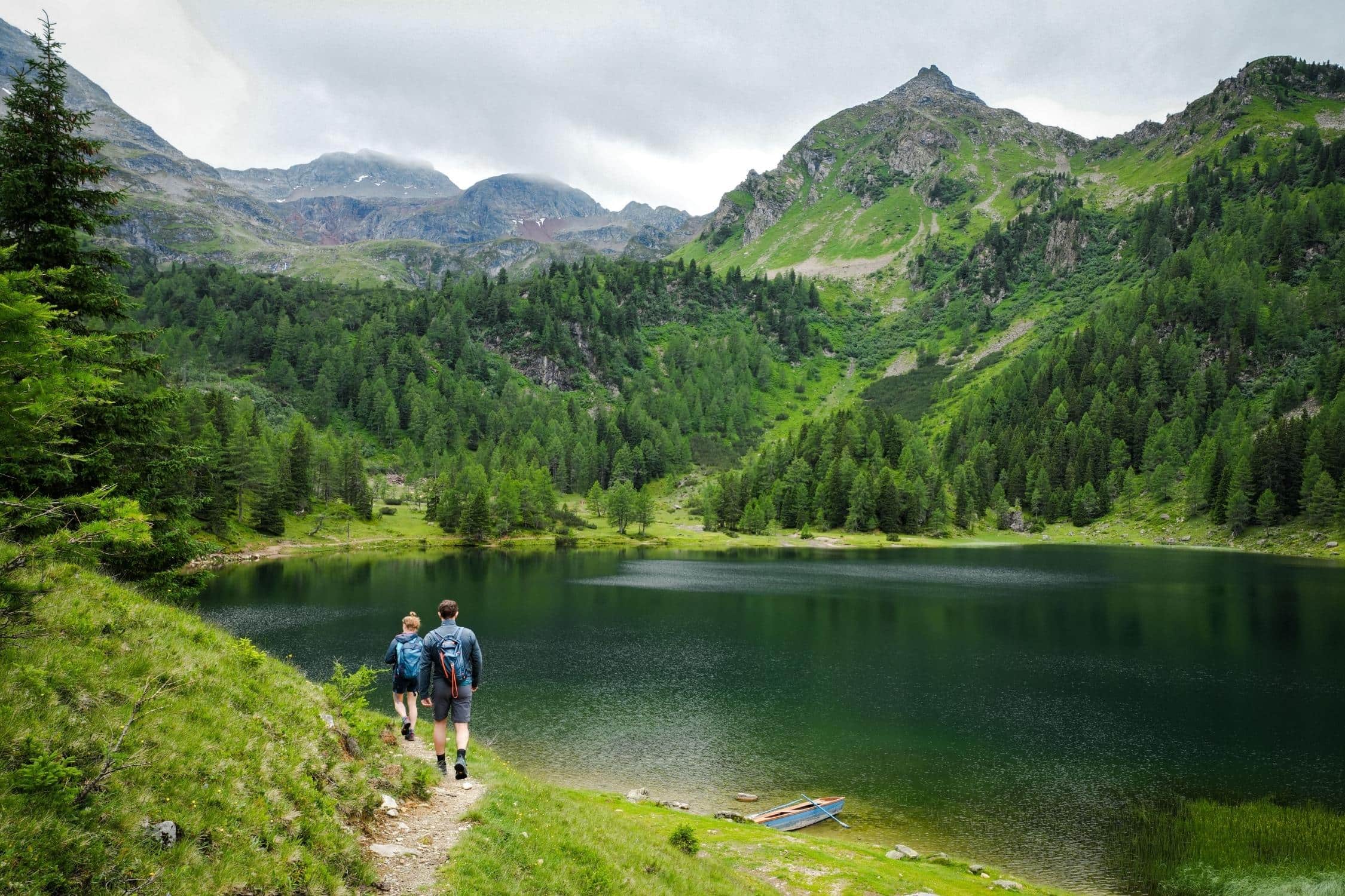 lake hikers