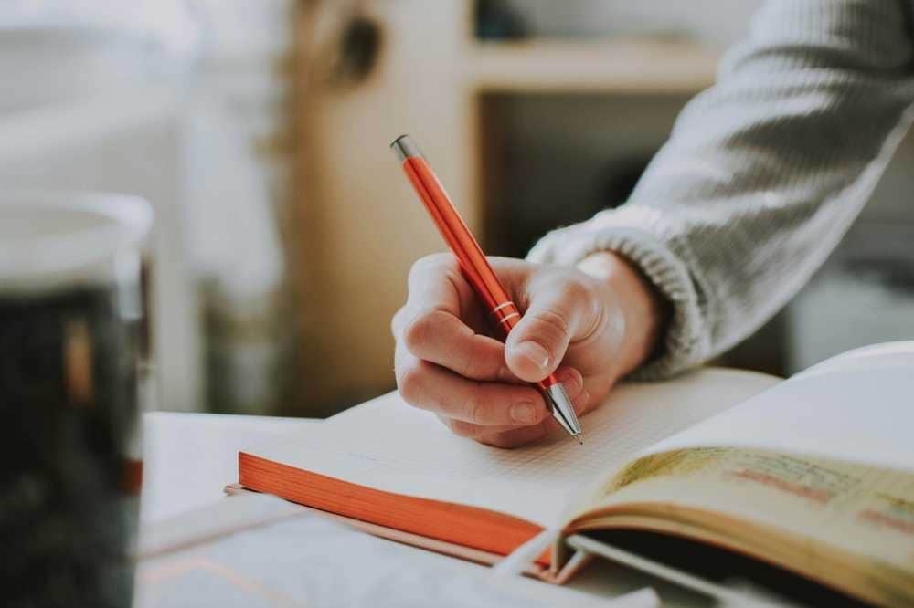 pencil grip on notebook
